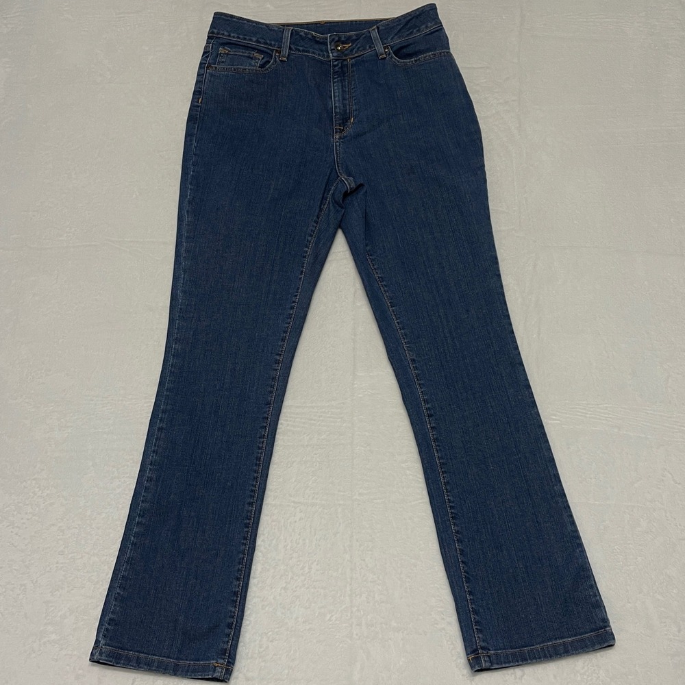 LL Bean Classic Fit Straight Leg Blue Denim Jeans Women's Size 10 Regular Casual